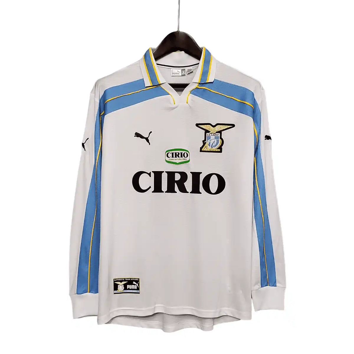 Camisa Manga Longa Retrô Lazio II (Away) 2000/01 - Torcedor Masculina - Branco