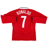 Camisa Manga Longa Retrô Manchester United I Cristiano Ronaldo #7 2004 - Torcedor Masculina - Vermelho