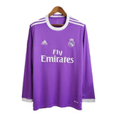 Camisa Manga Longa Retrô Real Madrid II (Away) 16/17 - Torcedor Masculina - Roxo - Manto Elegante