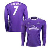 Camisa Manga Longa Retrô Real Madrid II Cristiano Ronaldo #7 2016 - Torcedor Masculina - Roxo