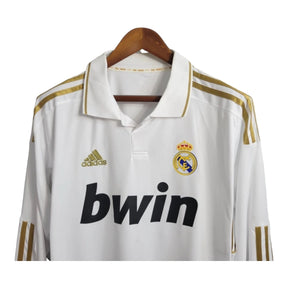 Camisa Manga Longa Retrô Real Madrid I (Home) 11/12 - Torcedor Masculina - Branco - Manto Elegante