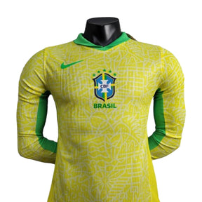 Camisa Manga Longa Seleção do Brasil I 24/25 - Jogador Masculina - Amarelo - Manto Elegante