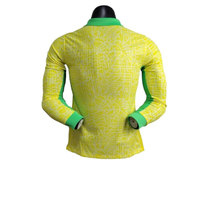 Camisa Manga Longa Seleção do Brasil I 24/25 - Jogador Masculina - Amarelo - Manto Elegante