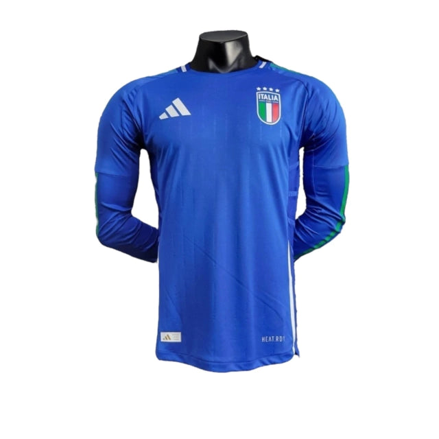 Camisa Manga Longa Seleção da Itália I (Home) 24/25 - Jogador Masculina - Azul - Manto Elegante