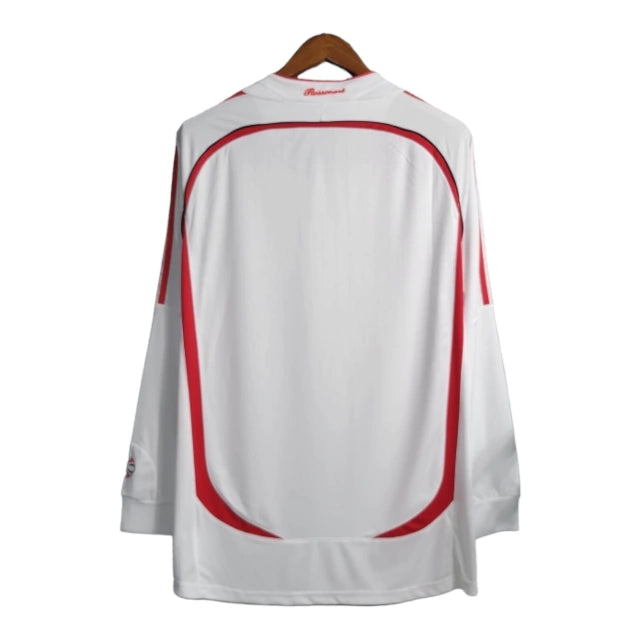 Camisa Manga Longa Retrô Milan II (Away) 06/07 - Torcedor Masculina - Branco - Manto Elegante