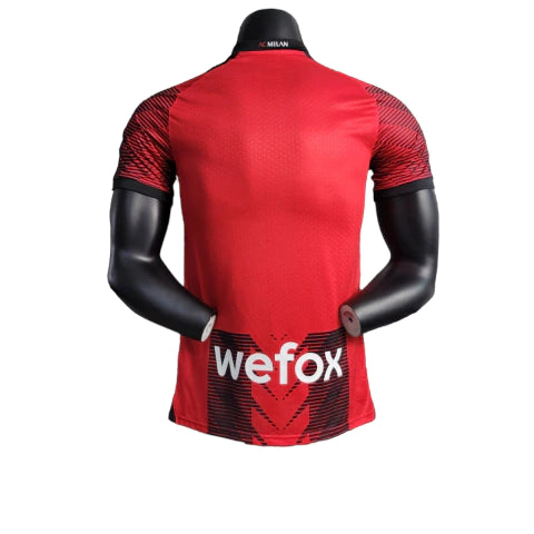 Camisa Milan I (Home) 23/24 - Jogador Masculina - Vermelho e Preto