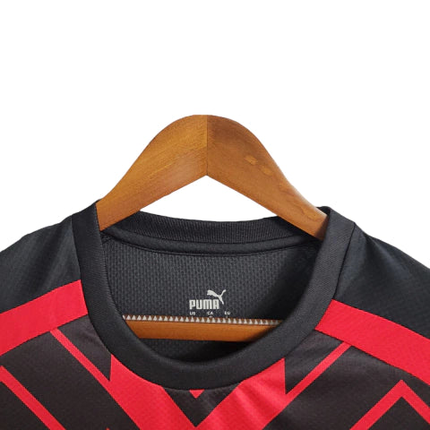 Camisa de Treino Milan 23/24 - Torcedor Masculina - Vermelho e Preto - Manto Elegante