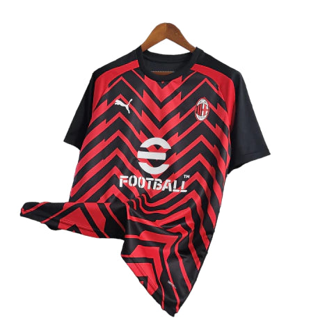 Camisa de Treino Milan 23/24 - Torcedor Masculina - Vermelho e Preto - Manto Elegante