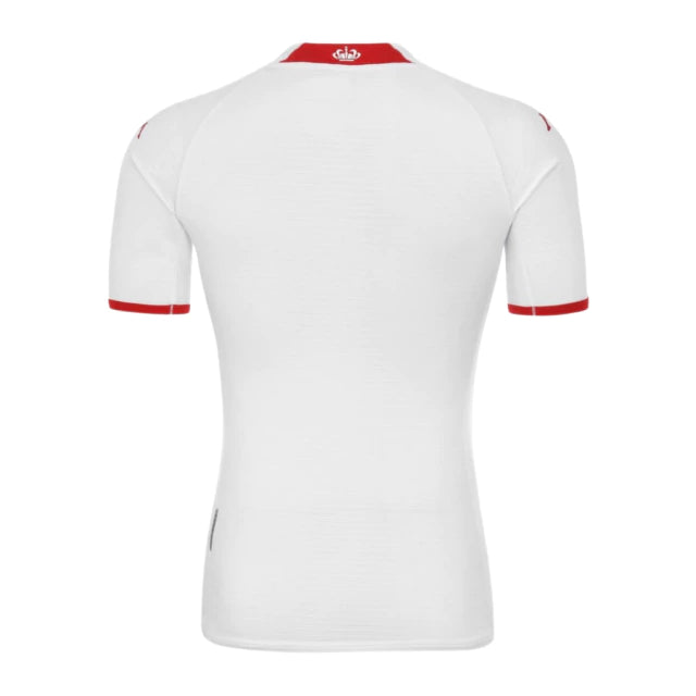 Camisa Mônaco I (Home) 22/23 - Torcedor Masculina - Branco e Vermelho - Manto Elegante