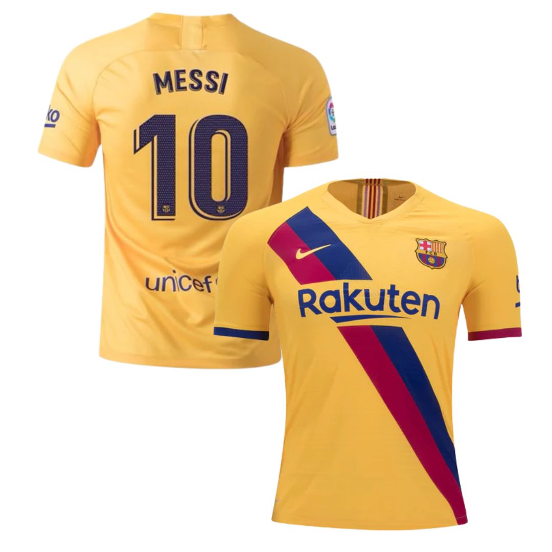 Camisa Retrô Barcelona II Messi #10 2019 - Torcedor Masculina - Amarelo
