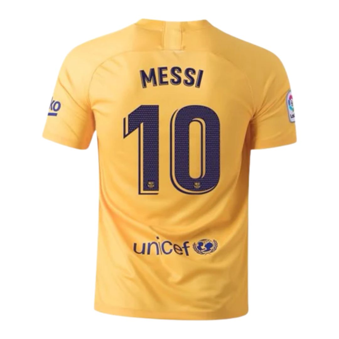 Camisa Retrô Barcelona II Messi #10 2019 - Torcedor Masculina - Amarelo