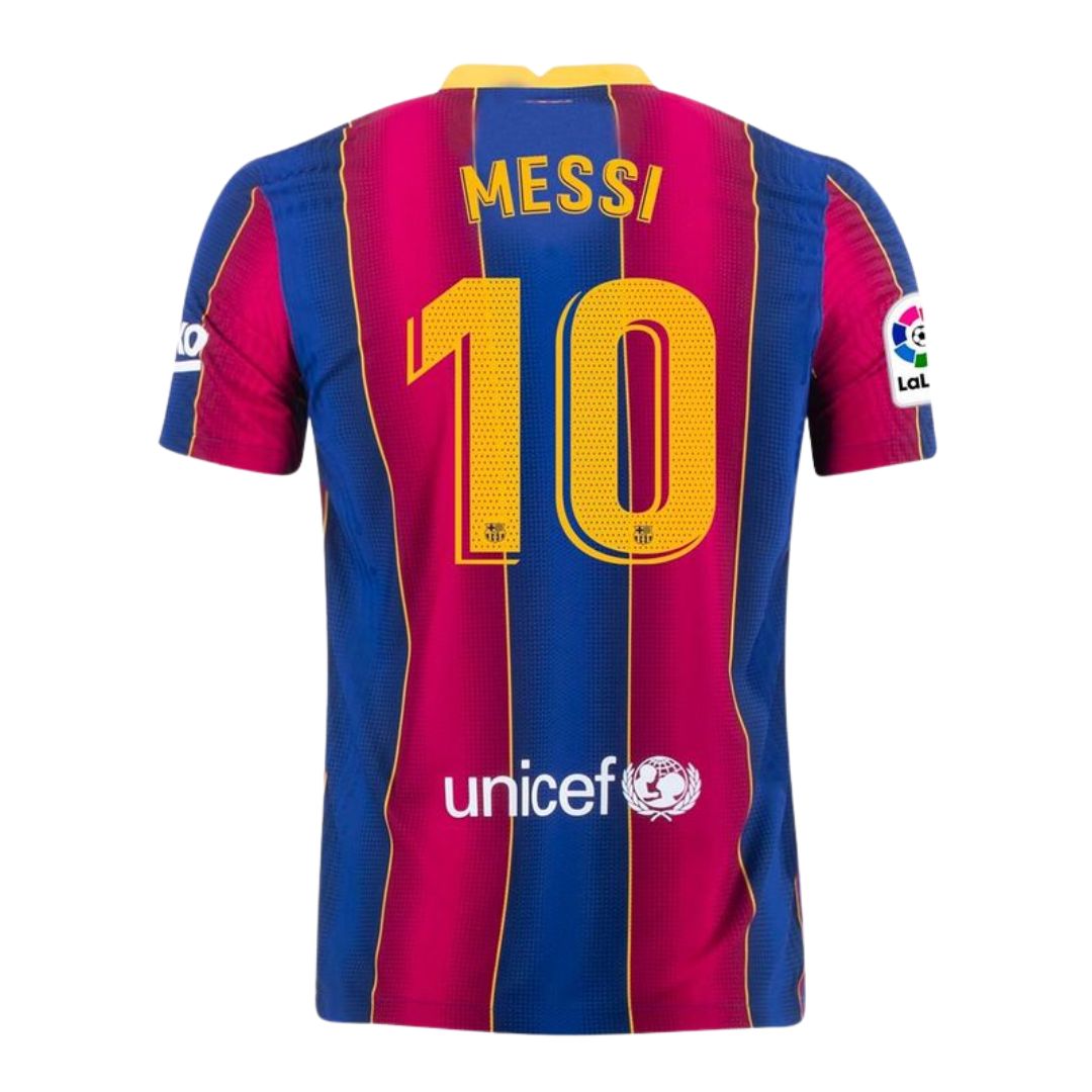Camisa Retrô Barcelona I Messi #10 2020 - Torcedor Masculina - Vermelho e Azul