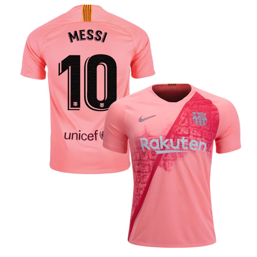 Camisa Retrô Barcelona III Messi #10 2018 - Torcedor Masculina - Rosa