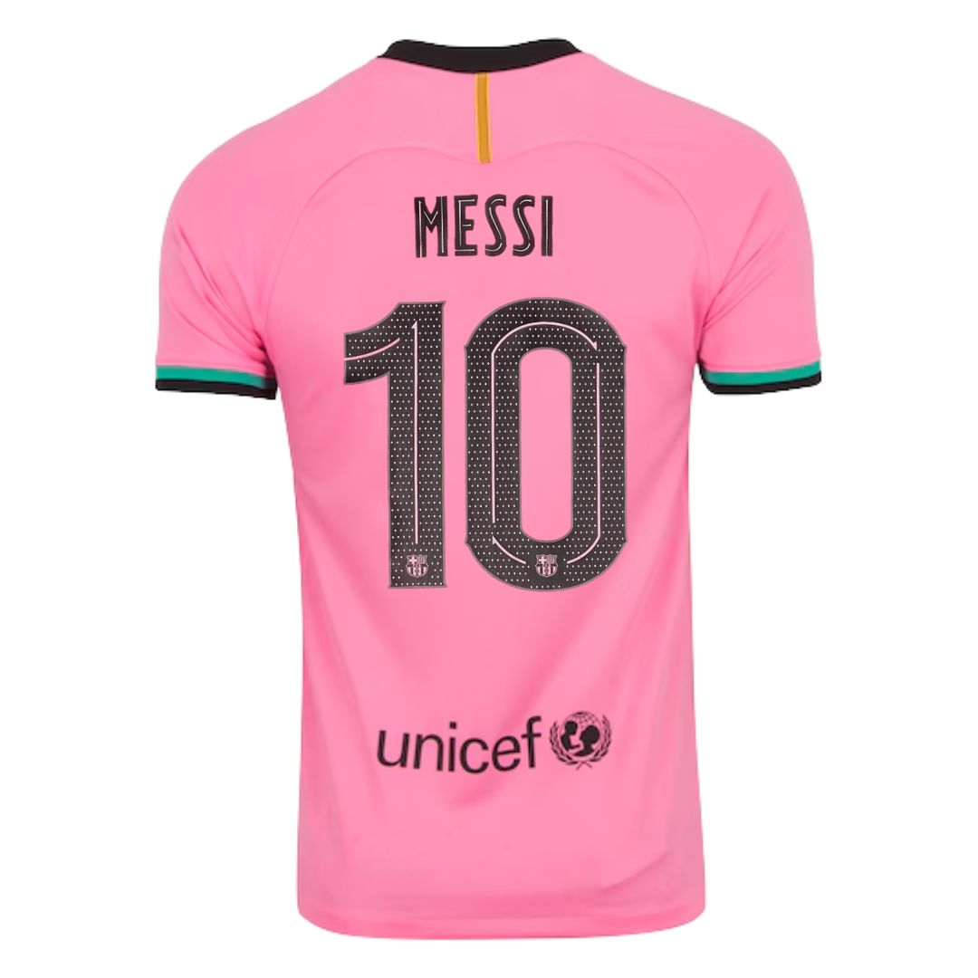 Camisa Retrô Barcelona III Messi #10 2020 - Torcedor Masculina - Rosa