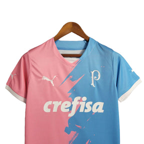 Camisa Palmeiras Edição Especial 23/24 - Torcedor Masculina - Branco, Rosa e Azul - Manto Elegante