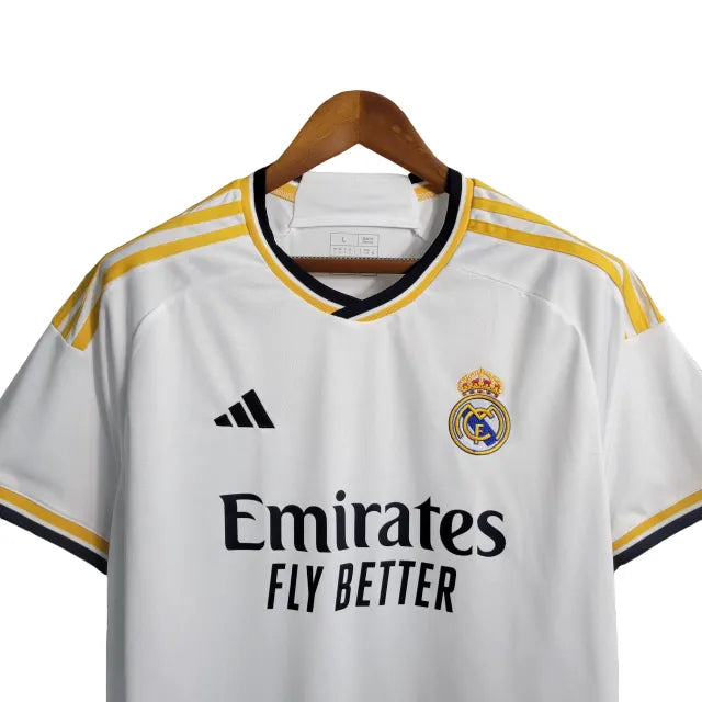 Camisa Real Madrid I (Home) 23/24 - Torcedor Masculina - Branco - Manto Elegante