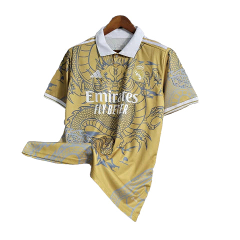 Camisa Real Madrid Edição Especial Dragão 23/24 - Torcedor Masculina - Dourado - Manto Elegante