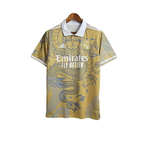 Camisa Real Madrid Edição Especial Dragão 23/24 - Torcedor Masculina - Dourado - Manto Elegante