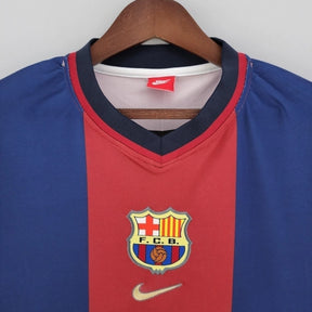 Camisa Retrô Barcelona I (Home) 1998 - Torcedor Masculina - Vermelho e Azul - Manto Elegante