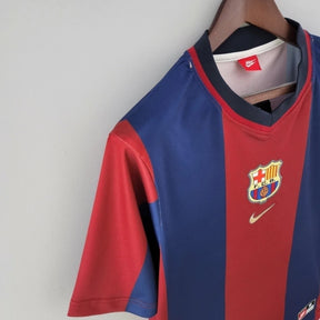 Camisa Retrô Barcelona I (Home) 1998 - Torcedor Masculina - Vermelho e Azul - Manto Elegante