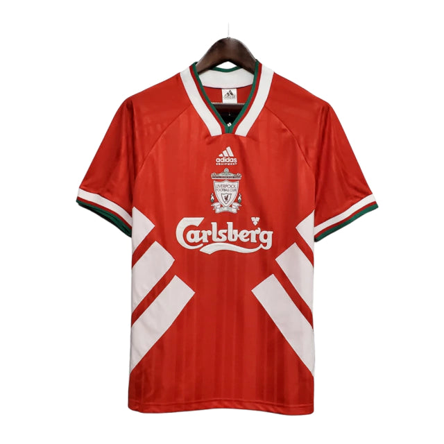 Camisa Retrô Liverpool I (Home) 1993 - Torcedor Masculina - Vermelho e Branco - Manto Elegante