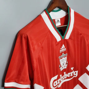 Camisa Retrô Liverpool I (Home) 1993 - Torcedor Masculina - Vermelho e Branco - Manto Elegante