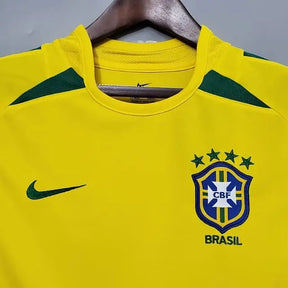 Camisa Retrô Seleção do Brasil I 2002 - Torcedor Masculina - Amarelo