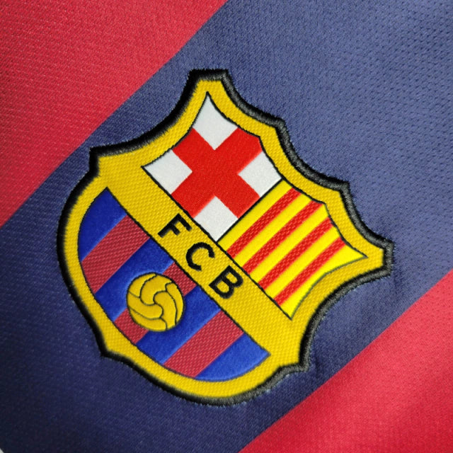 Camisa Retrô Barcelona I (Home) 14/15 - Torcedor Masculina - Vermelho e Azul