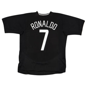 Camisa Retrô Manchester United II Cristiano Ronaldo #7 2003 - Torcedor Masculina - Preto