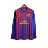 Camisa Manga Longa Retrô Barcelona I (Home) 11/12 - Torcedor Masculina - Vermelho e Azul - Manto Elegante