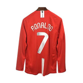 Camisa Manga Longa Retrô Manchester United I Cristiano Ronaldo #7 2008 - Torcedor Masculina - Vermelho
