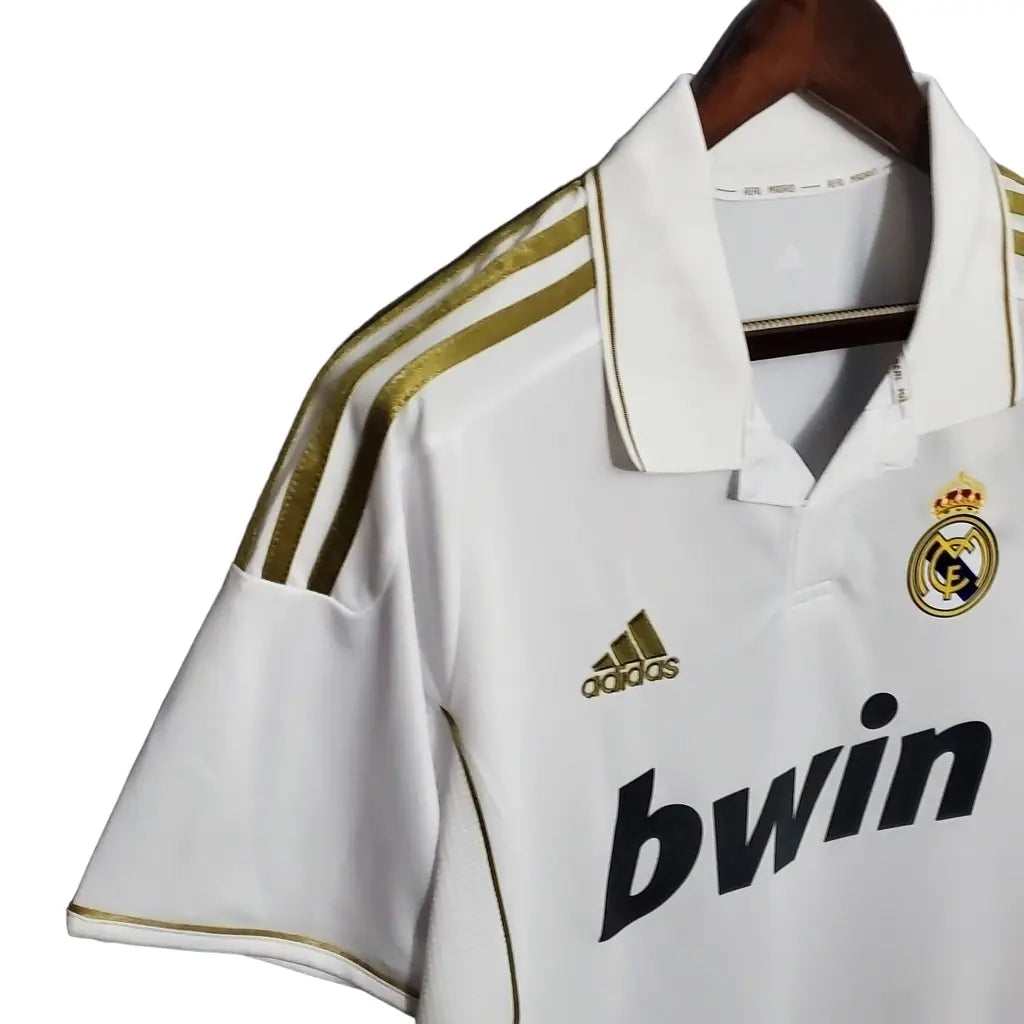 Camisa Retrô Real Madrid I (Home) 2011 - Torcedor Masculina - Branco