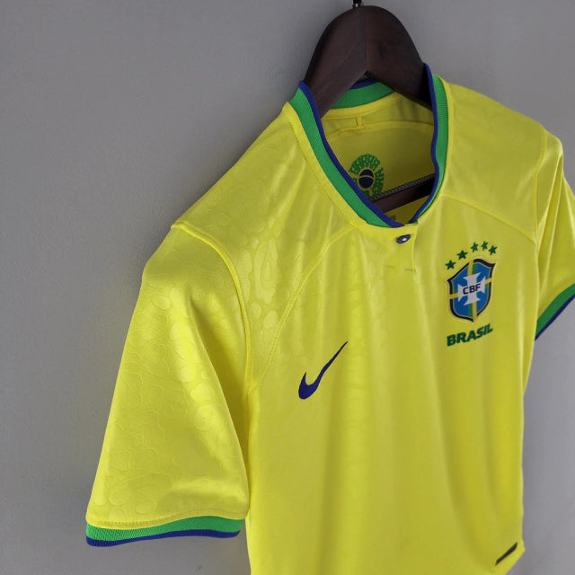 Camisa do Brasil I (Home) 2022 - Torcedor Feminina - Amarelo - Manto Elegante