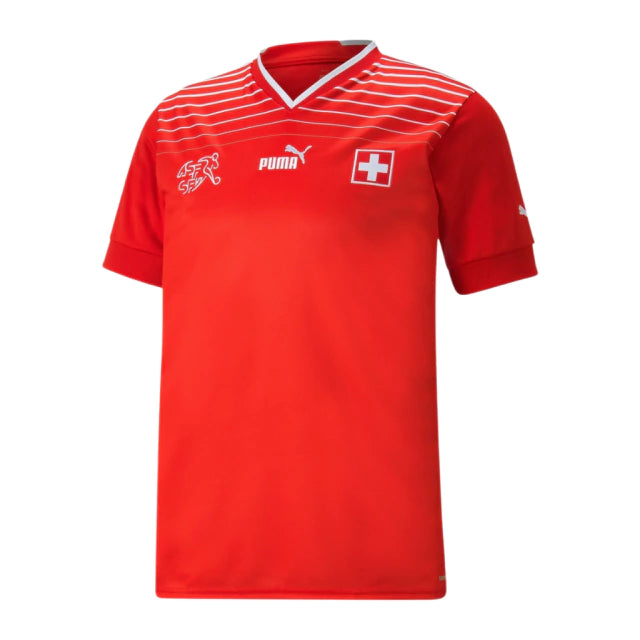 Camisa Seleção da Suíça I (Home) 2022 - Torcedor Masculina - Vermelho - Manto Elegante