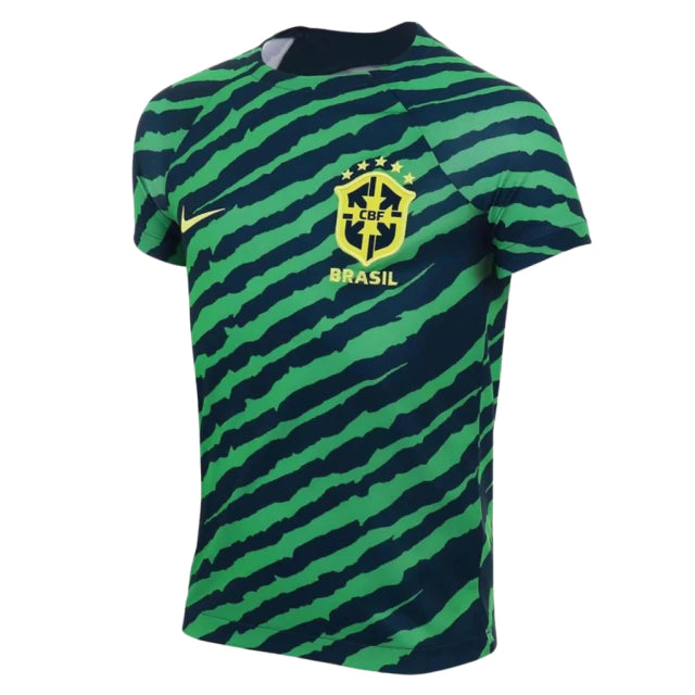 Camisa do Brasil Pré-Jogo 22/23 - Torcedor Masculina - Azul e Verde - Manto Elegante