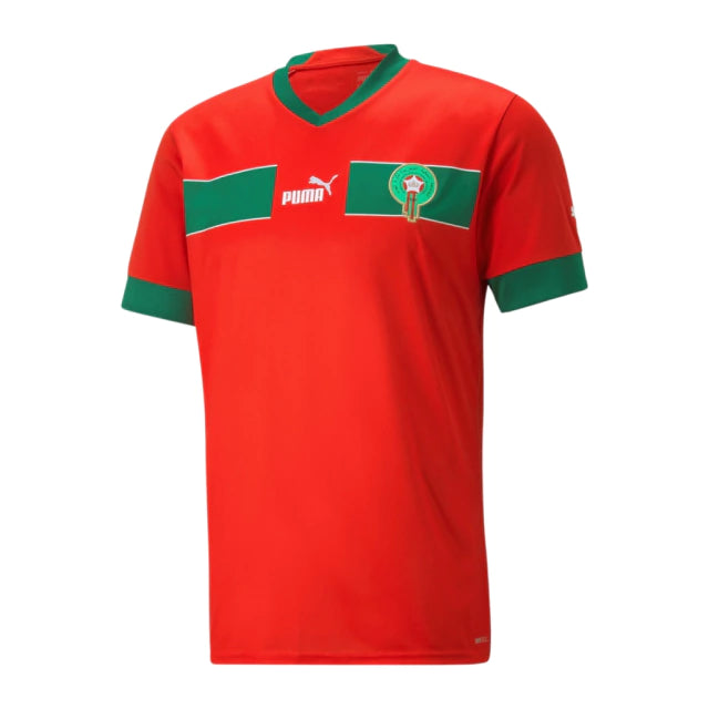 Camisa Seleção de Marrocos I (Home) 2022 - Torcedor Masculina - Vermelho - Manto Elegante