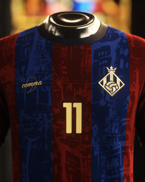 Camisa "Legends Of Barcelona" 24/25 - Neymar #11 THE PRINCE - Edição Especial Trio MSN - Torcedor Masculina - Vermelho e Azul