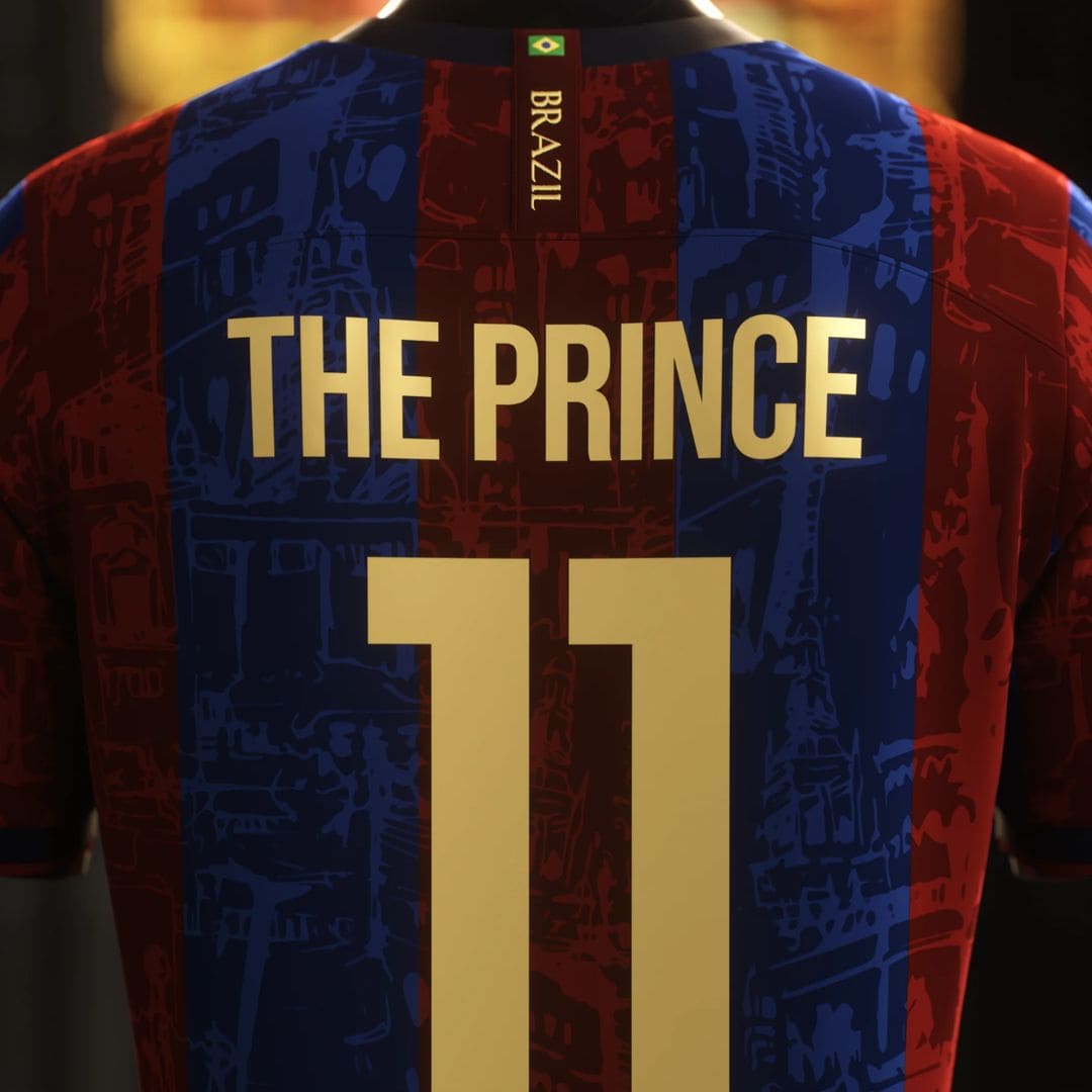Camisa "Legends Of Barcelona" 24/25 - Neymar #11 THE PRINCE - Edição Especial Trio MSN - Torcedor Masculina - Vermelho e Azul