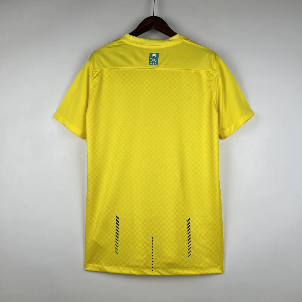 Camisa Al-Nassr I (Home) 23/24 - Torcedor Masculina - Amarelo e Azul - Manto Elegante