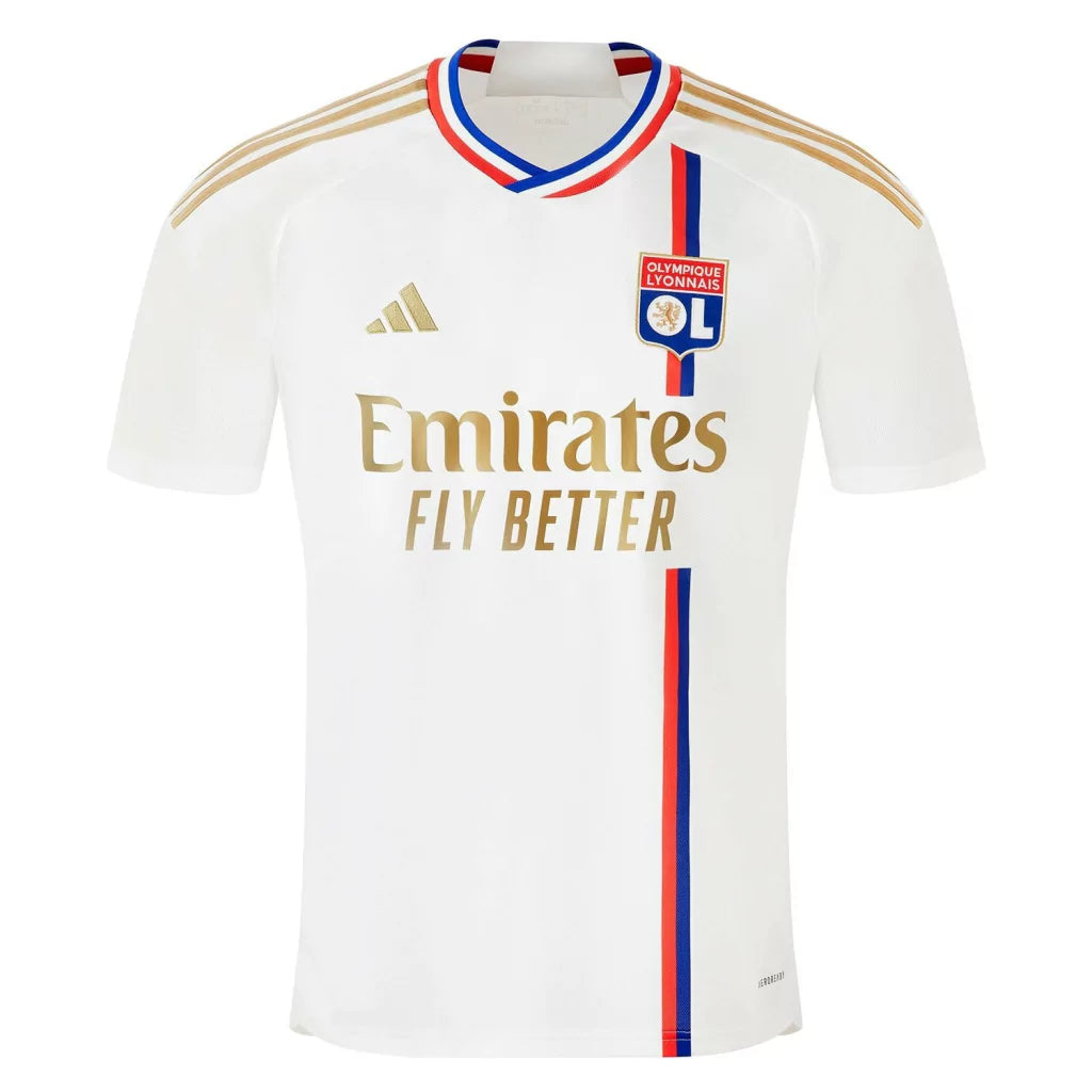 Camisa Lyon I (Home) 23/24 - Torcedor Masculina - Branco - Manto Elegante