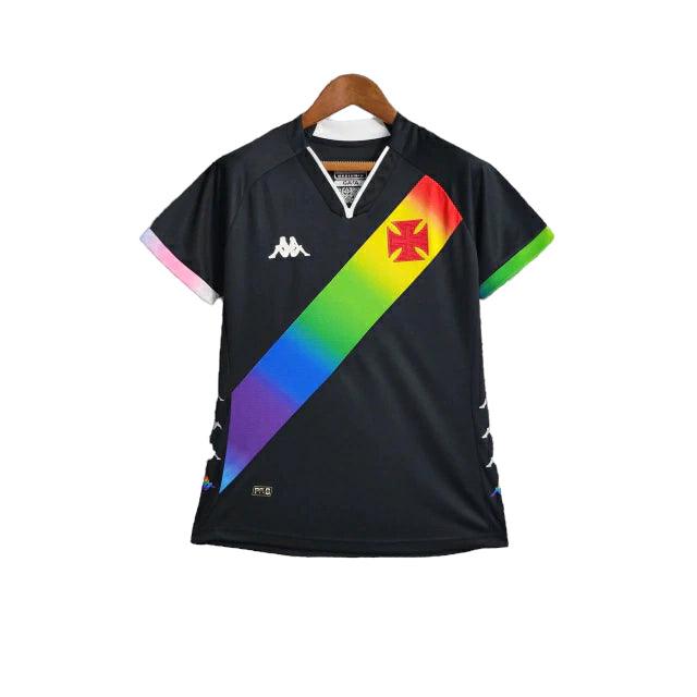 Camisa Vasco da Gama Kappa LGBTQIA+ 23/24 - Torcedor Feminina - Preto - Manto Elegante