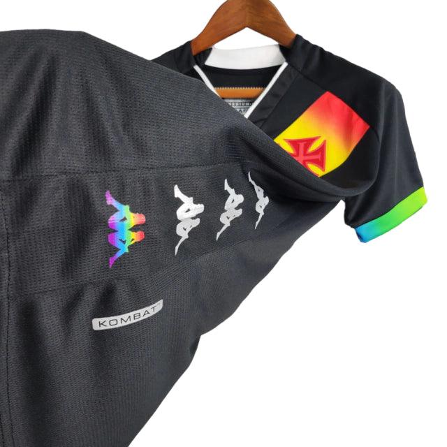 Camisa Vasco da Gama Kappa LGBTQIA+ 23/24 - Torcedor Feminina - Preto - Manto Elegante