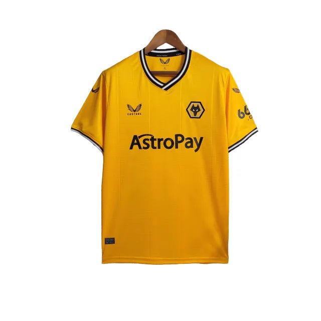 Camisa Wolves I (Home) 23/24 - Torcedor Masculina - Amarelo - Manto Elegante