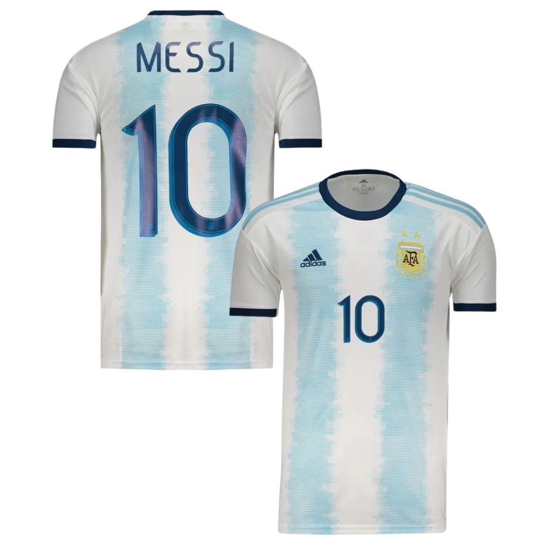 Camisa Retrô Argentina I Messi #10 2019 - Torcedor Masculina - Branco e Azul