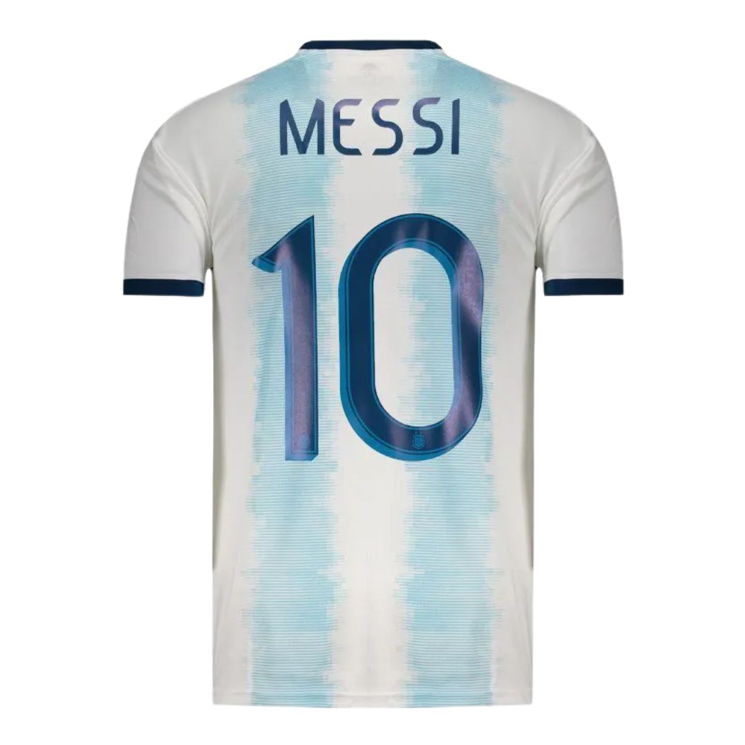 Camisa Retrô Argentina I Messi #10 2019 - Torcedor Masculina - Branco e Azul