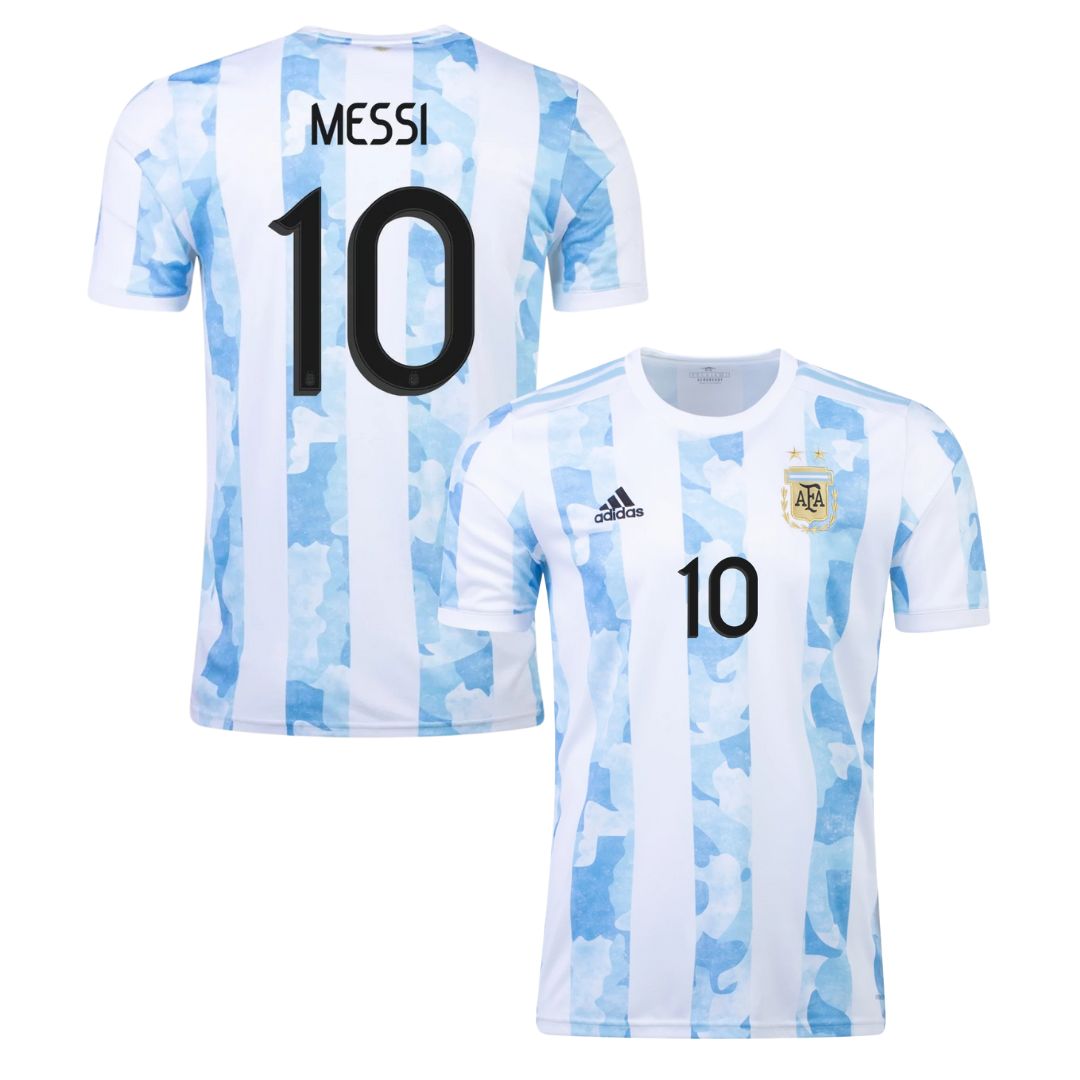 Camisa Retrô Argentina I Messi #10 2021 - Torcedor Masculina - Branco e Azul
