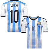 Camisa Retrô Argentina I Messi #10 2014 - Torcedor Masculina - Branco e Azul