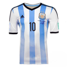 Camisa Retrô Argentina I Messi #10 2014 - Torcedor Masculina - Branco e Azul