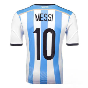 Camisa Retrô Argentina I Messi #10 2014 - Torcedor Masculina - Branco e Azul