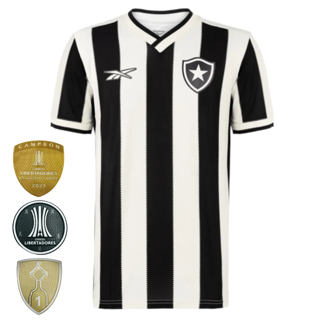 Camisa Botafogo I C/ Patch Libertadores 24/25 - Torcedor Masculina - Preto e Branco